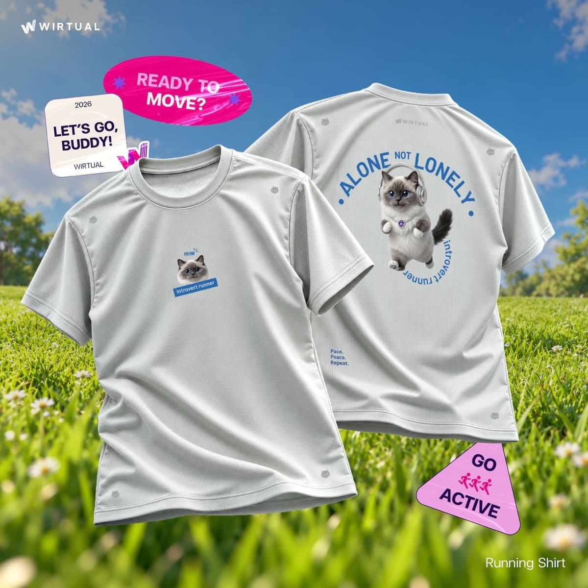 เสื้อวิ่ง Alone Not Lonely · แมว Linda