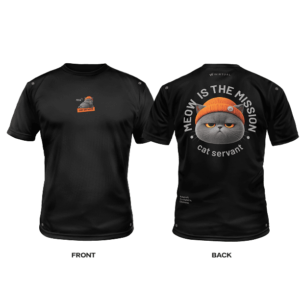 เสื้อวิ่ง Meow Is The Mission · แมวเทา Charcoal รูปที่ 3